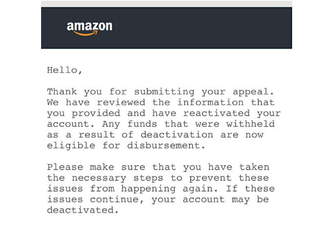 do amazon reinstatement appeal letter section 3 amazon account reactivation